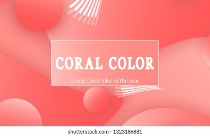 Coral color abstract background. Vector illustration. Colorful gradient pattern.
