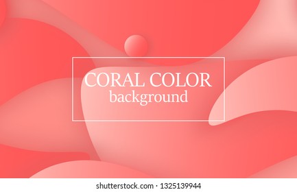 Coral color abstract background. Vector illustration. Colorful gradient pattern.