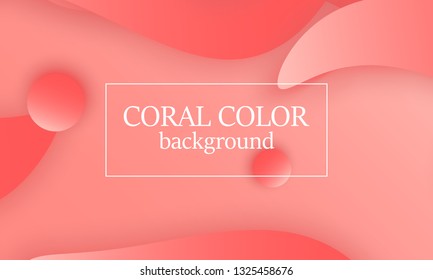 Coral color abstract background. Vector illustration. Colorful gradient pattern.