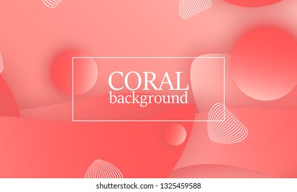 Coral color abstract background. Vector illustration. Colorful gradient pattern.