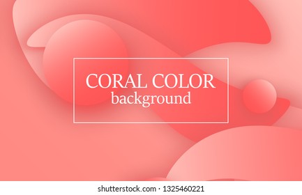 Coral color abstract background. Vector illustration. Colorful gradient pattern.