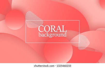 Coral color abstract background. Vector illustration. Colorful gradient pattern.