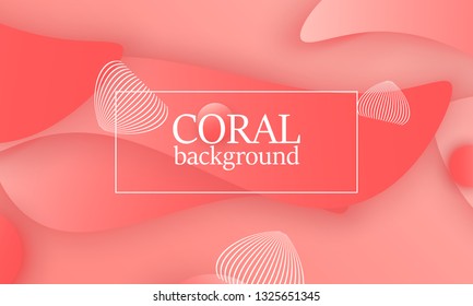 Coral color abstract background. Vector illustration. Colorful gradient pattern.