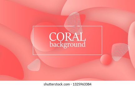 Coral color abstract background. Vector illustration. Colorful gradient pattern.