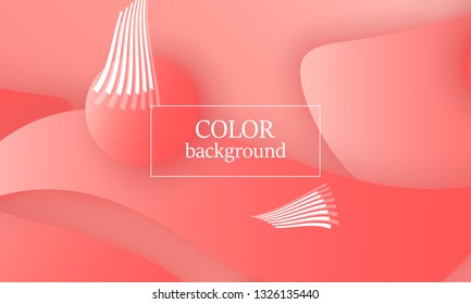 Coral color abstract background. Vector illustration. Colorful gradient pattern.