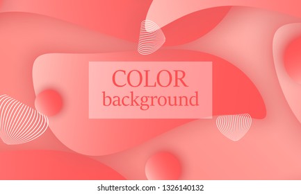 Coral color abstract background. Vector illustration. Colorful gradient pattern.