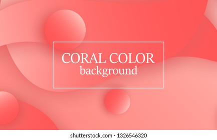Coral color abstract background. Vector illustration. Colorful gradient pattern.