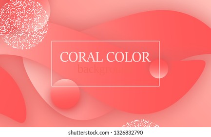 Coral color abstract background. Vector illustration. Colorful gradient pattern.
