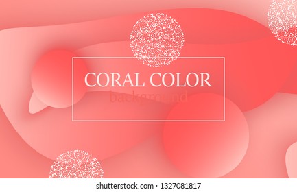 Coral color abstract background. Vector illustration. Colorful gradient pattern.
