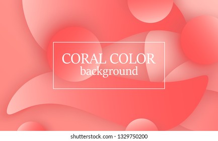 Coral color abstract background. Vector illustration. Colorful gradient pattern.