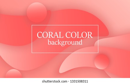 Coral color abstract background. Vector illustration. Colorful gradient pattern.