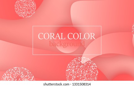 Coral color abstract background. Vector illustration. Colorful gradient pattern.