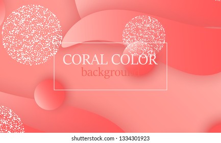 Coral color abstract background. Vector illustration. Colorful gradient pattern.
