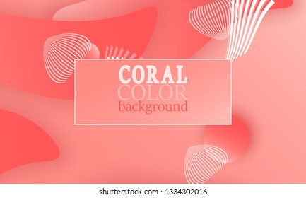 Coral color abstract background. Vector illustration. Colorful gradient pattern.