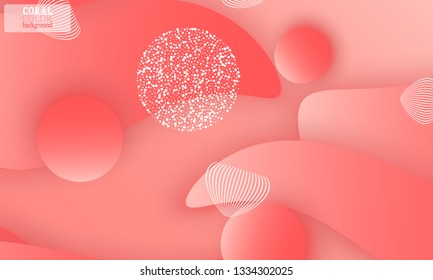 Coral color abstract background. Vector illustration. Colorful gradient pattern.