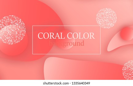 Coral color abstract background. Vector illustration. Colorful gradient pattern.