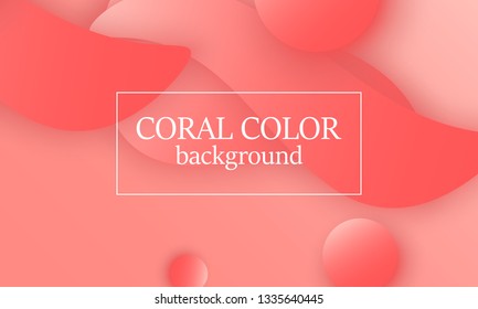 Coral color abstract background. Vector illustration. Colorful gradient pattern.