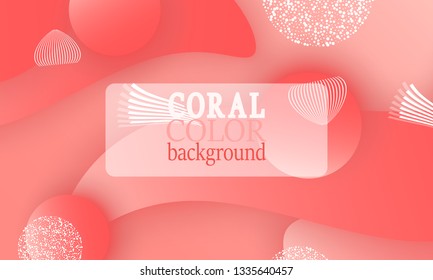Coral color abstract background. Vector illustration. Colorful gradient pattern.