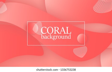 Coral color abstract background. Vector illustration. Colorful gradient pattern.