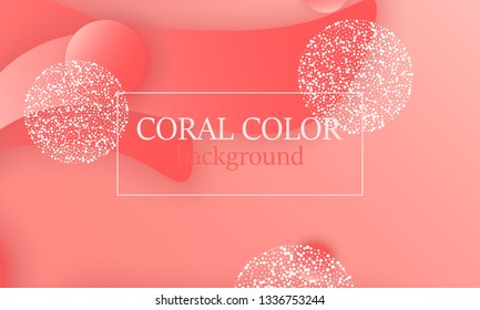 Coral color abstract background. Vector illustration. Colorful gradient pattern.