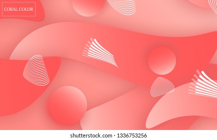 Coral color abstract background. Vector illustration. Colorful gradient pattern.