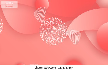Coral color abstract background. Vector illustration. Colorful gradient pattern.