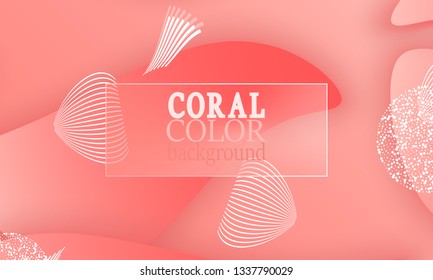 Coral color abstract background. Vector illustration. Colorful gradient pattern.