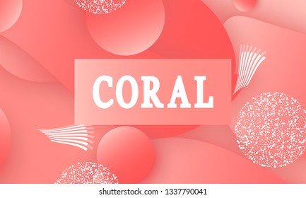 Coral color abstract background. Vector illustration. Colorful gradient pattern.