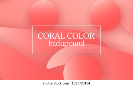Coral color abstract background. Vector illustration. Colorful gradient pattern.