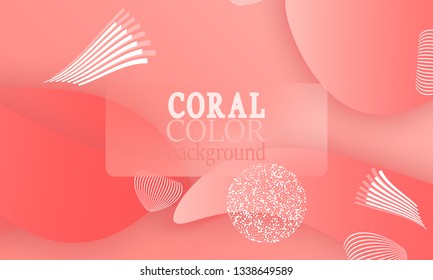 Coral color abstract background. Vector illustration. Colorful gradient pattern.