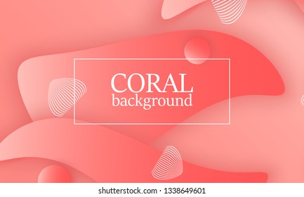 Coral color abstract background. Vector illustration. Colorful gradient pattern.