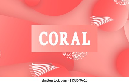 Coral color abstract background. Vector illustration. Colorful gradient pattern.