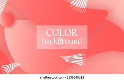 Coral color abstract background. Vector illustration. Colorful gradient pattern.
