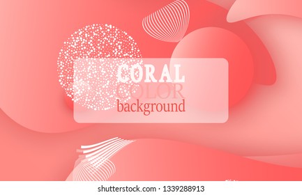 Coral color abstract background. Vector illustration. Colorful gradient pattern.