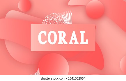 Coral color abstract background. Vector illustration. Colorful gradient pattern.