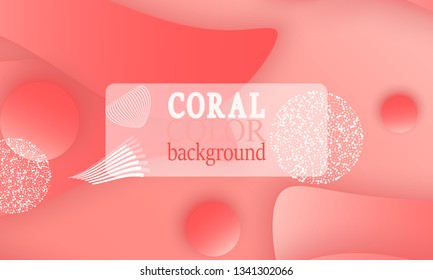 Coral color abstract background. Vector illustration. Colorful gradient pattern.