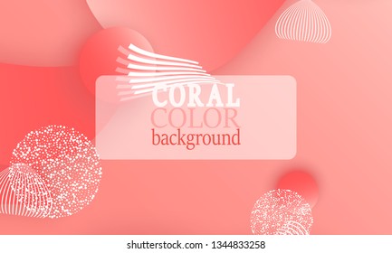 Coral color abstract background. Vector illustration. Colorful gradient pattern.