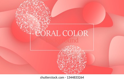 Coral color abstract background. Vector illustration. Colorful gradient pattern.