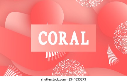 Coral color abstract background. Vector illustration. Colorful gradient pattern.
