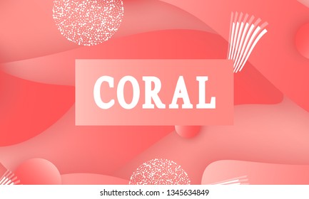Coral color abstract background. Vector illustration. Colorful gradient pattern.