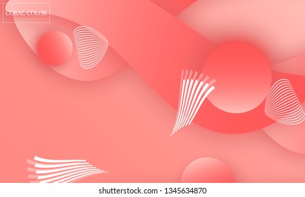 Coral color abstract background. Vector illustration. Colorful gradient pattern.