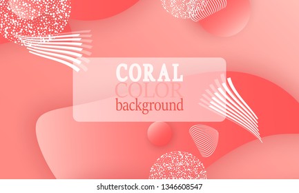 Coral color abstract background. Vector illustration. Colorful gradient pattern.