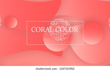 Coral color abstract background. Vector illustration. Colorful gradient pattern.