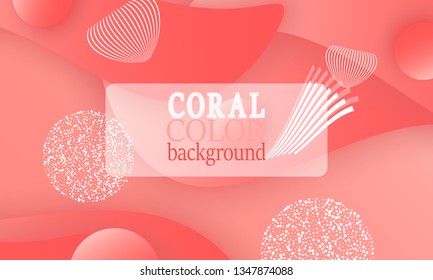 Coral color abstract background. Vector illustration. Colorful gradient pattern.