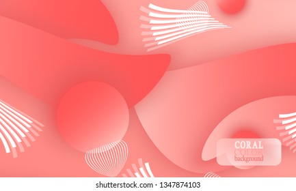 Coral color abstract background. Vector illustration. Colorful gradient pattern.
