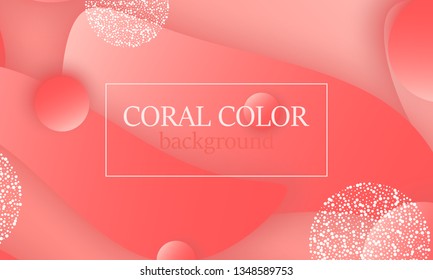 Coral color abstract background. Vector illustration. Colorful gradient pattern.