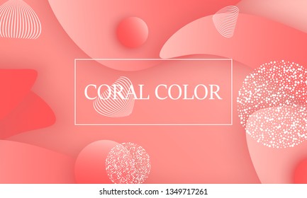 Coral color abstract background. Vector illustration. Colorful gradient pattern.