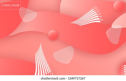 Coral color abstract background. Vector illustration. Colorful gradient pattern.