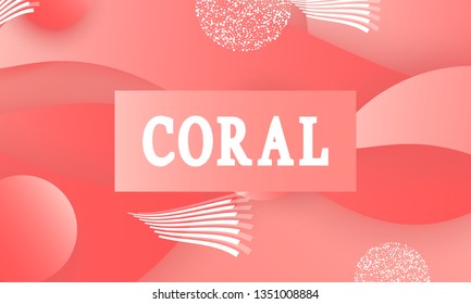 Coral color abstract background. Vector illustration. Colorful gradient pattern.