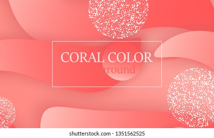 Coral color abstract background. Vector illustration. Colorful gradient pattern.
